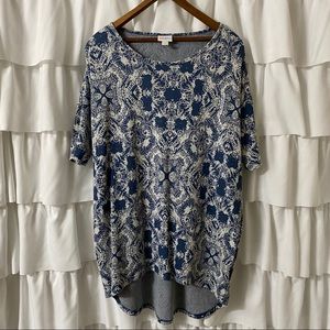 Blue & White Lularoe Short Sleeve T Shirt